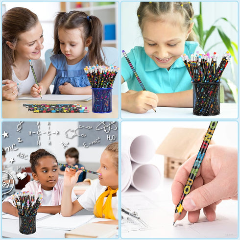 60 Pcs Motivational Pencils Bulk, Fun Inspirational School Pencils for Classroom, Cute Wood Pencils with Encourage Positive Sayings, Back to Schoo...