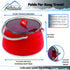 Collapsible Travel Kettle Pot with Lid - 1L Red Portable Water Boiler Tea Maker for Camping Gas Stove...