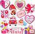 12 Pieces Valentine‘s Day Refrigerator Magnets Holidays Magnetic Stickers Love Heart Refrigerator Decorative Magnets Cupid Red Lips Locker Dishwas...