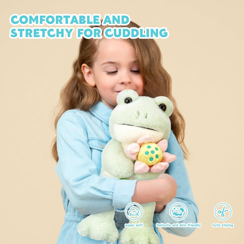 IKASA Frog Stuffed Animals Plush Toys,13.5" Cute Plushie Soft Small Fluffly Cuddly Toy, Gifts for Family Kids Girls Boys...