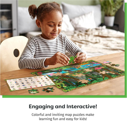 Momo & Nashi Search & Find Childrens Jigsaw Puzzles for Kids - 80 Pieces - Jungle Rainforest Theme - Floor Puzzles for Kids Ages 4-8, 3-5, 6-8, 8-...