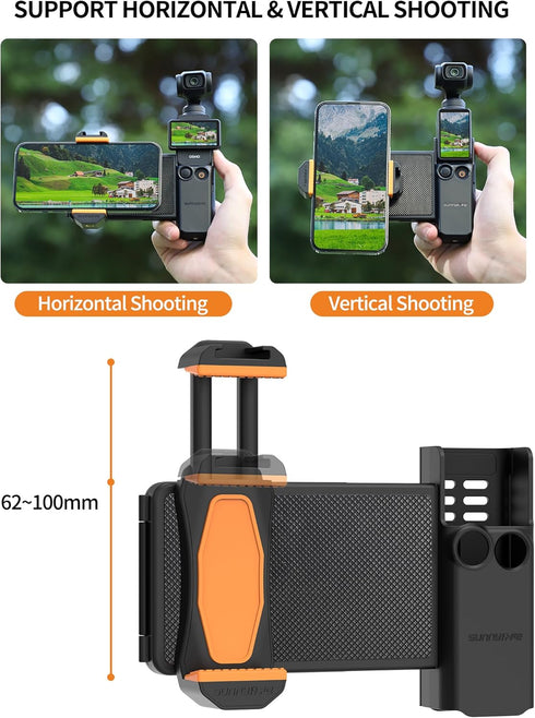 Phone Holder Mount Compatible with DJI OSMO Pocket 3 with 1/4”Thread Screw, Cellphone Microphone Tripod Expansion Mount Extension Adapter for DJI ...