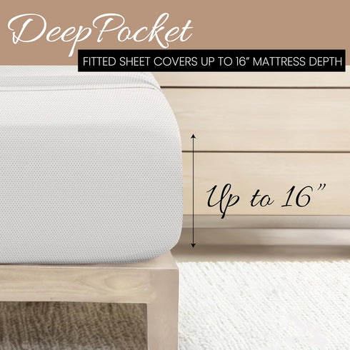 Linen Market Double-Brushed Patterned Microfiber Full Sheet Set 4 Piece – Oeko-TEX Certified Ultra Soft & Wrinkle-Free - 16" Deep Pocket Sheets - ...