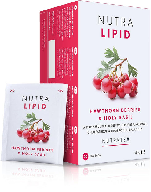 NUTRALIPID - Lipid Management Tea | Cholesterol Tea - Support Cholesterol Levels and Heart Health – Includes Red Yeast Rice, Hawthorn Berry & Garl...