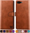 SUANPOT Flip Book Phone Case for iPhone 7 Plus/8 Plus 5.5" with RFID Blocking Leather Wallet Case, Credit Card Holder, Shockproof Cover, Brown...
