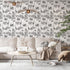 Peel and Stick Wallpaper Giraffe and Elephant Black/White Wallpaper for Kids Room Forest Animals Wallpaper Vintage Contact Paper Nursery Wallpaper...