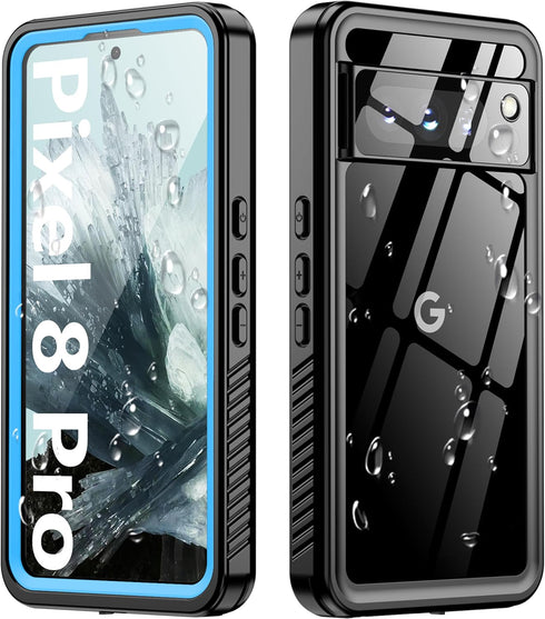 Oterkin for Google Pixel 8 Pro Case Waterproof, Pixel 8 Pro Case with Built-in Screen&Camera Protector,360° Full Body Protection Dustproof Shockpr...