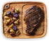 Ironwood Gourmet Fort Worth Steak Plate with Juice Channel, Acacia Wood 13 x 11 x 0.75 -inches, Brown...
