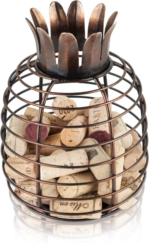 True Juicy Pineapple Stainless Steel Wine Cork Holders Decorative, Holds 50 Corks, Kitchen Bar Accessories, Rustic Home Decor Design, Set of 1...