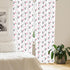 Lunarable Panda Window Curtains, Cartoon Style Bear Drawings Pinkish Foliage Leaves Chinese, Lightweight Decor 2-Panel Set with Rod Pocket, Pair o...