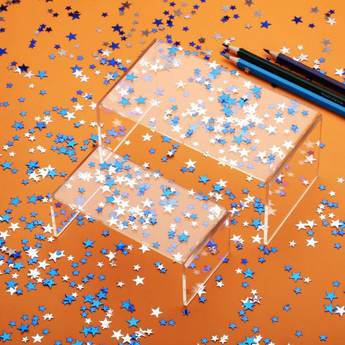 Hestya 60g Star Confetti Glitter Table Confetti Metallic Foil Stars for Party Wedding Festival Decorations(Blue Silver,10mm and 6mm)...