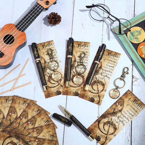10 Sets Music Appreciation Gifts Inspirational Music Keychains Music Pens and Music Bookmarks Music Gifts Bulk for Teacher Students Music Lover Gi...