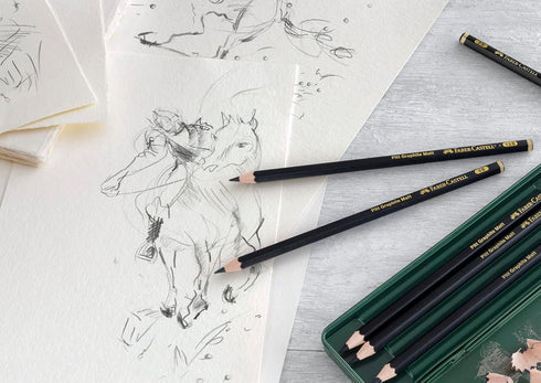 Faber-Castell Pitt Graphite Matte Pencil Set, Metal Tin of 6 Graphite Pencils, Sketching and Drawing Pencil Set (B, 4B, 6B, 8B, 10B, 12B)...