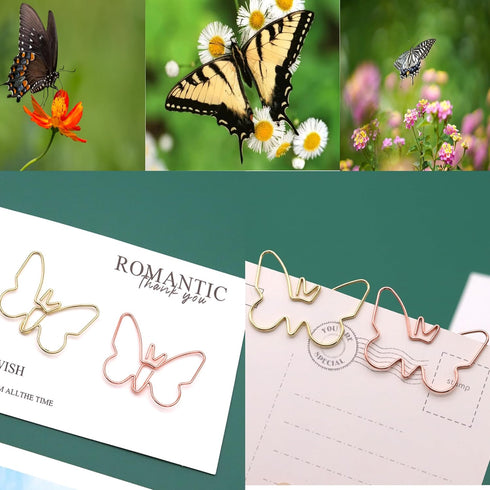Cute Paper Clips, Butterfly Paperclips, Smooth Metal Paper Clips for File Organization or Decoration - Perfect for Home, Office, School.?20 Pcs/Bo...
