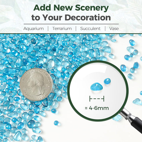 T4U Fish Tank Gravel 1 LB, Tumbled Small Rocks for Aquarium, Glass Beads for Vases, Succulent Rocks for Plants, Aquarium Gravel Decorative Pebbles...