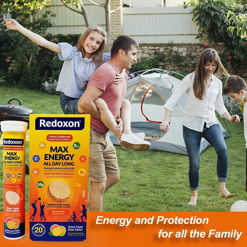 Redoxon Max Energy, Helps Support Inmune System, Citrus Flavor, 20 Effervescent Tablets, 2.82 Oz, Box...