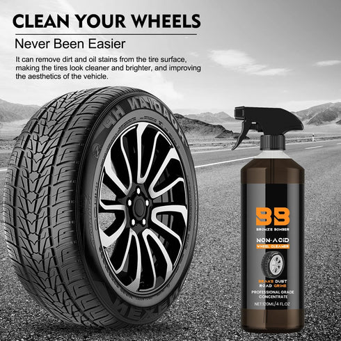 Brake Bomber Cleaner Powerful Wheel Cleaner, Retread Car Wheel Care Cleaner, Perfect for Cleaning Wheels and Tires, Safe on Alloy, Chrome, and Pai...