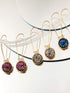 9 Pairs Faux Druzy Drop Earrings Rainbow Crystal Pendant Earrings Colorful Stainless Steel Dangle Earrings for Women...