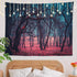 Shrahala Red Nature Stranger Wall Tapestry, Green Forest Moonlight Mystic Magic Landscape Wall Hanging Large Tapestry Decoration Polyester Fiber W...