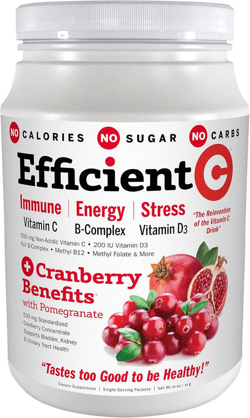 ANDREW LESSMAN Efficient C + Cranberry Benefits 30 Packets – Immune, Energy, Stress and Urinary Tract Support. Reinvention of The Vitamin C Drink....