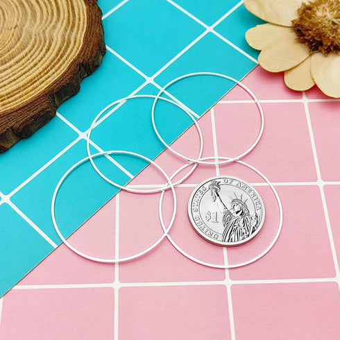 80Pcs Earring Hoops for Jewelry Making, 40mm Earrings Beading Hoop Earrings Findings Hypoallergenic Round Circle Hoop Earrings Open Bezel Pendant ...