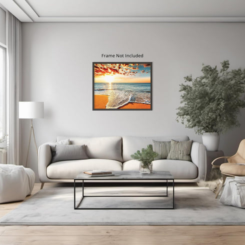 Posterizer 1 pcs-Beautiful Beach Sunrise Over The Sea-Landscape & Nature Art-Photography Art- Gift for Men Women Entrepreneur Teens-Decor for Home...