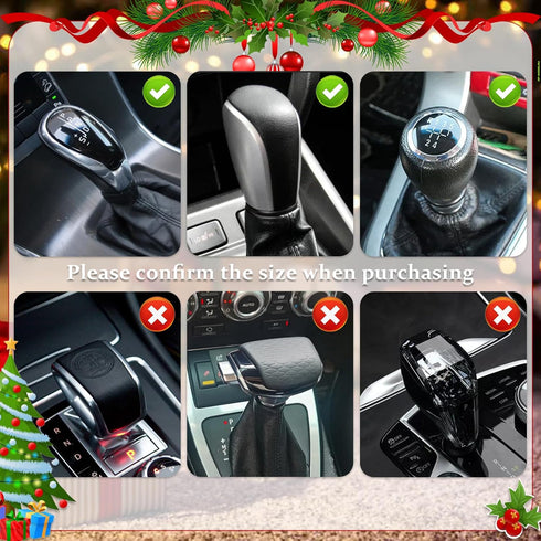 Car Decoration Interior Accessories- Christmas Santa Hat,Cute Christmas Car Decor Gear Shift Knob Cover for Manual/Automatic Shift Knob,Universal ...