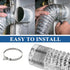Funmit Dryer Vent Hose Kit - 4 In Diameter by 10 Ft Length - with 2 Stainless Steel Worm Clamp - Flexible Universal Aluminum Foil Non-Insulated - ...