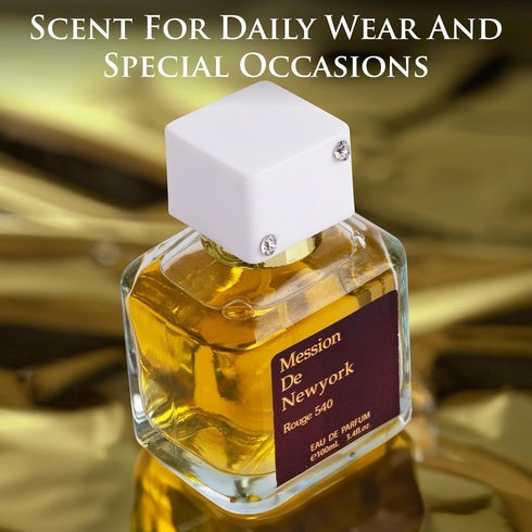 Mession de New York Rouge 540 Eau De Parfum for Men and Women - Saffron & jasmine as top notes - Base of Cedar & Fir Resin - Fragrance Choice for ...