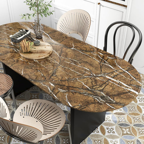 Brown Marble Contact Paper for Countertops Peel and Stick Wallpaper for Kitchen Cabinets Glossy Granite Counter Top Self Adhesive Marble Wall Pape...