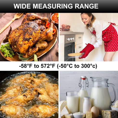 Digital Meat Thermometer Backlight,Waterproof Instant Read Food Thermometer for Cooking Grilling BBQ Baking Liquids Beef Turkey (Black)...