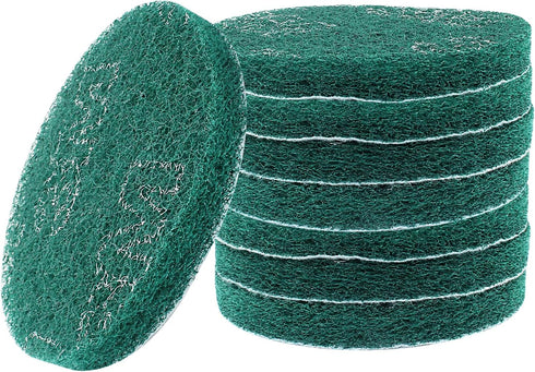 8Pcs Scrub Pads Round Scrubber Scouring Pads Abrasive Scuffing Tool for Home Kitchen House Cleaning, Green...