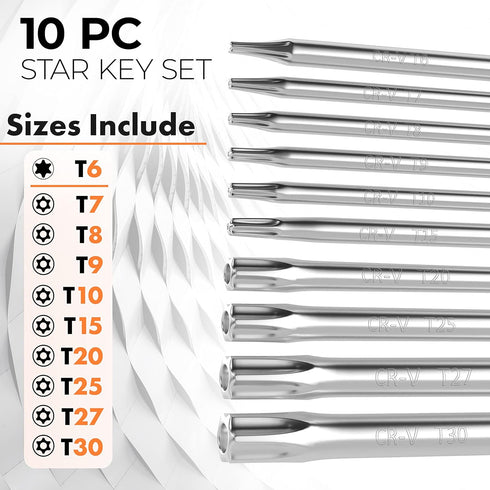 AMERICAN MUTT TOOLS Tamper Proof Torx Set – Security Torx Set, Star Tool with Hole in Middle | Tamper Proof Allen Wrench Set, Security Hex Key Set...