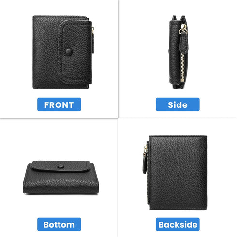 Small Cute Wallet For Women teen girls with Rfid Protection(Black)...