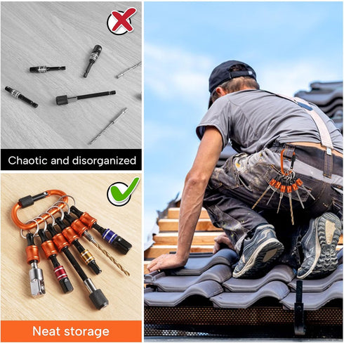 Bit Holder 1/4 inch Hex Shank Screwdriver Bits Holder Extension Bar Keychain Screw Adapter Drill Change Hand-held Screwdrivers Drill Bits Holder P...