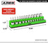ARES 60005-26-Piece 1/4 in SAE Magnetic Socket Organizer -GREEN -Holds 13 Standard (Shallow) and 13 Deep Sockets -Perfect for your Tool Box -Also ...
