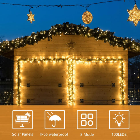 Solar String Lights for Outside, 39Ft 100 LED Solar String Lights Outdoor with 8 Modes?Solar Lights for Outside Waterproof for Yard, Fence,Balcony...