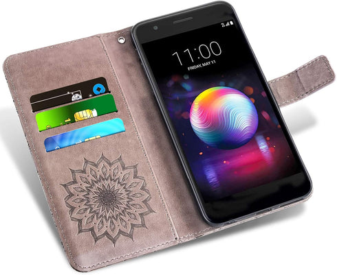 Phone Case for LG K30 2018 5.3/Premier Pro LTE/Phoenix Plus/Harmony 2/K10/Xpression Wallet with Tempered Glass Screen Protector Flip Cover Card Ho...