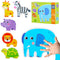 FLYINGSEEDS 6 Packs Safari Animals Shaped Wooden Jigsaw Puzzles for Toddlers Ages 1-3, Level-up Puzzles for Beginner, Montessori Learning Toys Pre...