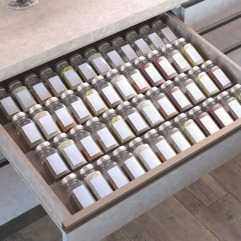 Spice Drawer Organizer, 4 Tier Clear Acrylic Expandable From 13" to 26" Seasoning Jars Drawer Insert, Kitchen Drawer Spice Rack Tray for Cabinet/C...