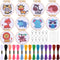 Juinte 10 Pack Stamped Cross Stitch Beginners Kits for Kids Embroidery Starter Cross Kit with Woodland Animal Patterns DIY Needlepoint Sewing Set ...