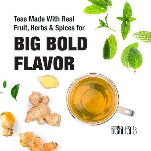 Tiesta Tea - Ginger Citrus Herbal Loose Leaf Tea, Lemon Ginger Tea with Mint and Chamomile, Caffeine-Free, Brew Hot or Iced, Makes Up to 25 Cups, ...
