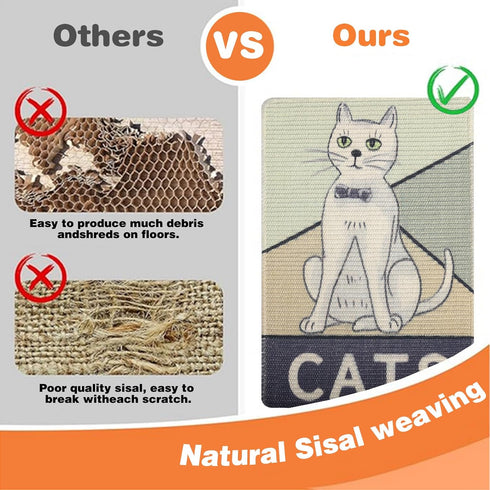 Sisal Cat Scratcher Mat Wall Mounted, 15.7 X 23.6 Inch Natural Sisal Cat Scratch Pad, Durable and Shedding-Resistant Cat Scratching Surface, Prote...