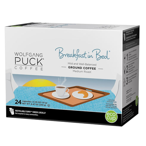 Wolfgang Puck Coffee Single Serve Capsules, Medium Roast, Compatible with Keurig K-Cup Brewers, Breakfast in Bed, 24 Count...