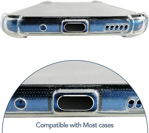 Aluminum Dust Plugs (2-Pack) - Compatible with iPhone 14-7, Plus, Max, Pro, iPad, Lightning Port - Incl. Holders & Brush...