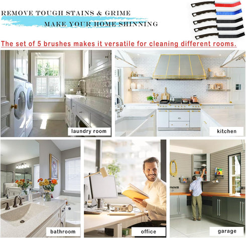 Hard Bristle Crevice Cleaning Brush, Grout Brush, Cleaning Brushes Small Spaces, Crevice Cleaning Brushes for Household Use, especially for Slidin...