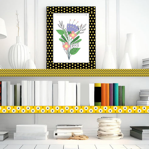 71Ft Bee Paper Bulletin Board Borders Bumble Bee Classroom Decoration Bees Hive Border Trim Strips Honeycomb Bulletin Board Decor for Nursery Elem...