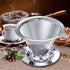 Pour Over Coffee Dripper, Paperless Reusable Coffee Filter, Pour Over Coffee Maker for Single Cup Brew, Double Mesh Design of Stainless Steel Cone...