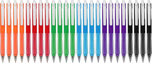 Linbsunne Ballpoint Pens Medium Point 1mm Black Pen with Super Soft Grip Ball Point Pen for Men Women Retractable Pens (Style2, 24-pack)...