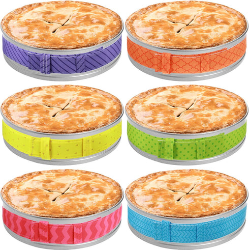 Patelai 6 Pieces Bake Even Strips Cake Pan Dampen Strips Cake Pan Baking Strips Absorbent Thick Baking Tray Protection Strap for Clean Baking Edge...